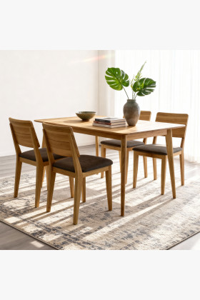 Esszimmer Set Eiche massiv Tisch 120x80 cm mit 4 Stühlen